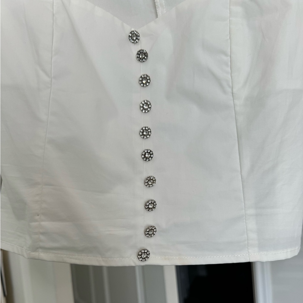 VICI Puff Sleeve Embellished Crop Top *see description* - Picture 12 of 13
